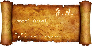 Hanzel Antal névjegykártya